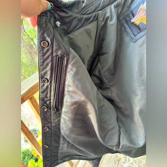 Vintage Harley-Davidson An American Legend Motorcycle Black Leather Jacket - Picture 14 of 16